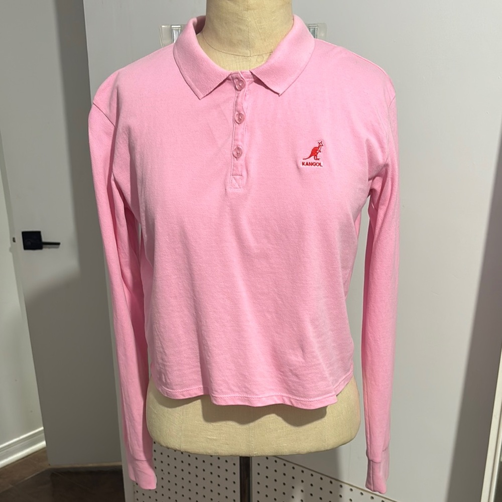 Kangol Light Pink Long Sleeve Polo